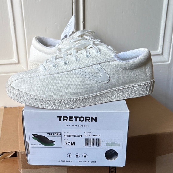 Tretorn Women’s Cream Canvas Sneakers - Picture 1 of 5
